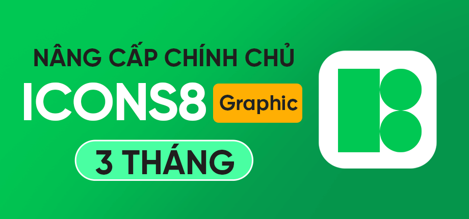 Icons8 Graphic 3 tháng - Nâng cấp chính chủ